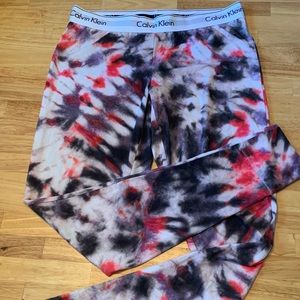 NWOT Calvin Klein lounge pants in red tie dye